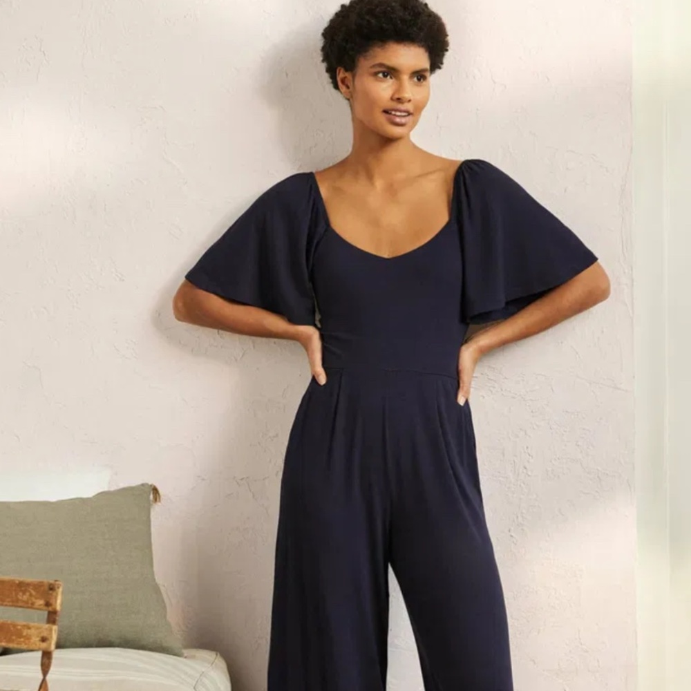 Boden flutter sleeve navy jumpsuit, 2P